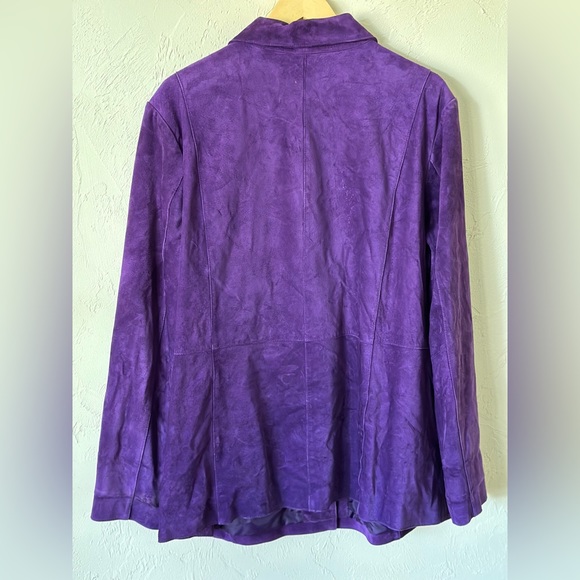 Genuine Suede Vintage Jacket. Cool Grape Purple. - Picture 4 of 4